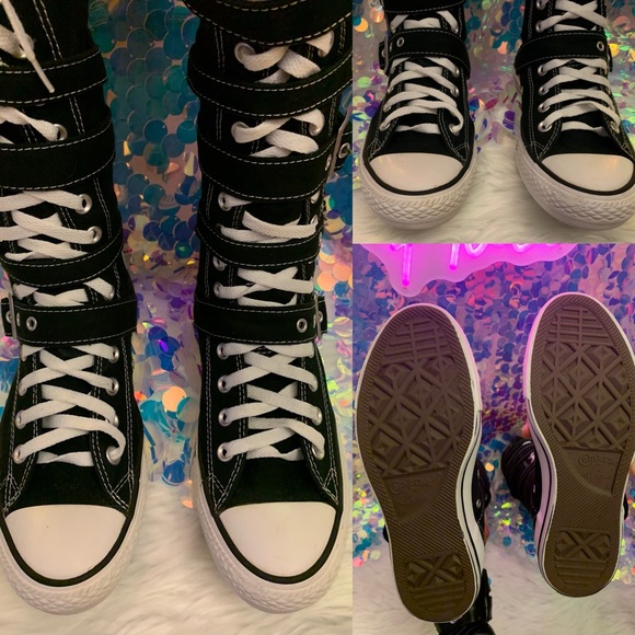 All Star Chuck Taylor Converse Knee High buckle sneakers. - Picture 15 of 17